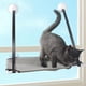 thumbnail image 2 of Hamaca para gatos negra, hamaca para gatos para ventana, cama para gatos con ventosas con botones, asiento para gatos para tomar el sol, ahorra espacio, fácil de instalar, 50 libras de largo, 2 of 5