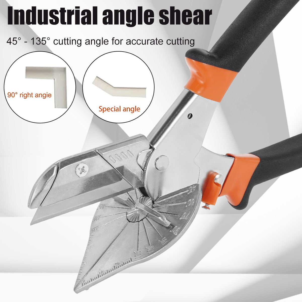 Miter Shears- Multifunctional Mitre Shears for Angular Cutting of Moulding  and Trim, Adjustable at 45°-135° With Safety Lock, Hand Tools for Cutting
