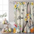 thumbnail image 5 of Easter Shower Curtain Easter Bunny Shower Curtains for Bathroom Decor, Waterproof Polyester Shower Curtain Set with Hooks, Extra Long 72" x 84" Spring Flower Leaves Egg Vintage, 5 of 9