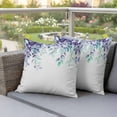 thumbnail image 4 of Purple Eucalyptus Leaf Pillow Covers 2 Pack Spring Vine Flower Plant Rustic Farm Colorful Pillowcase Waterproof Outdoor Throw Pillow Cover for Patio Garden Square Cushion 20”x20”, 4 of 9