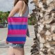 thumbnail image 5 of Hukapapa Bolsas para computadora portátil con Estilo Reutilizables para Mujeres Hombres Bolsas de Mano de Rayas de Trabajo, 5 of 5