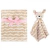 Hudson Baby Infant Girl Plush Blanket with Security Blanket, Deer, One Size