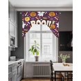 thumbnail image 3 of Purple Halloween Swag Valances for Windows, Small Curtains Drapes, Cute Ghost Pumpkin Skull Bat Wizard Hat Kitchen Window Curtains Over Sink Window Treatment Valance for Bedroom/Bathroom 56"x36", 3 of 5