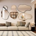 thumbnail image 7 of Bathroom Mirrors Wall Mirror Decorative 22"x36" Asymmetrical Abstract Aviation Aluminum Frame Unique, Gold, 7 of 7