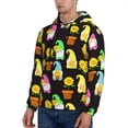 thumbnail image 3 of Naloa Gnomes With Sunflowers Men's Casual Hooded Collar Drawstring Hoodies Pullover Sweatshirts Casual Long Sleeve Shirts-4X-Large, 3 of 7