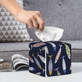 thumbnail image 6 of Picia Sardine Pattern Tissue Box Cover,PVC Leather Square Holder,Tissue Box Holder with Magnetic Bottom,Facial Paper Organizer Dispenser-5.2"X5.2"X5.2", 6 of 8