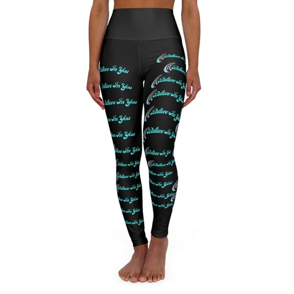 Believe In You High Waisted Yoga Leggings (AOP)