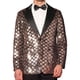 thumbnail image 1 of BLAZERS DE HOMBRE INSPIRE CHIC Con Solapa Pico, Un Botón, Brillo, Argyle y Lentejuelas en Champagne, 1 of 5
