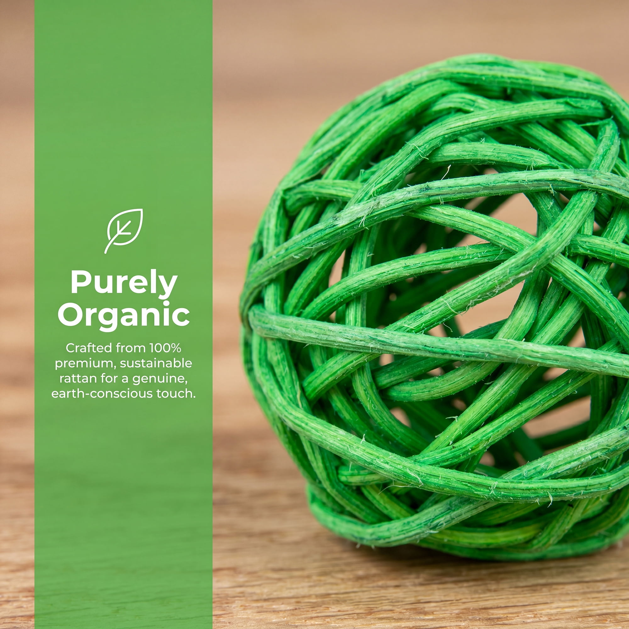Unique Bargains 10Pcs Rattan Balls for Lights Wicker Spheres Orbs Green 2"x2"x2"