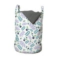 thumbnail image 1 of Botanical Laundry Bag, Peace Theme Natural Motifs Along Abstract Olive Branch Images on Plain Background, Basket with Handles Drawstring Closure for Laundromats, 13" x 19", Multicolor, by Ambesonne, 1 of 4
