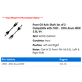 thumbnail image 2 of Front CV Axle Shaft Set of 2 - Compatible with 2003 - 2006 Acura MDX 3.5L V6 2004 2005, 2 of 2