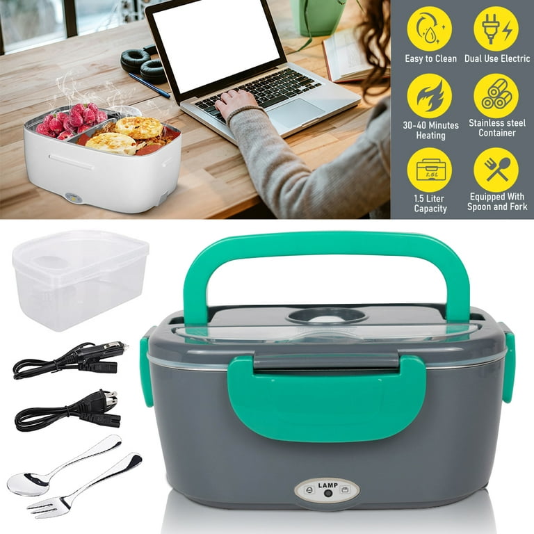 Electric Lunch Box for Car and Home, Work Office - 12V/110V 60W Portable  Food Warmer Heater Leak proof, Lunch Box for Men & Adults With 304