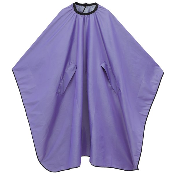 Capa de peluquería profesional impermeable, bata de barbería, delantal elástico (morado)