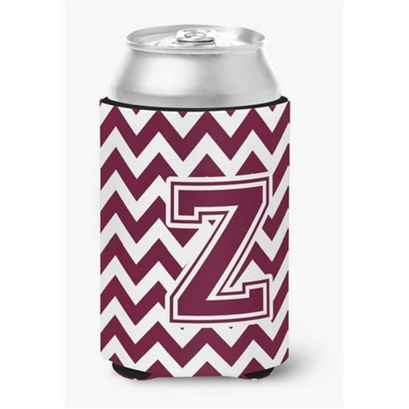 Carolines Treasures CJ1051-ZCC Letter Z Chevron Maroon & White Can or Bottle Hugger, 0.25 x 4 x 5.5 in.