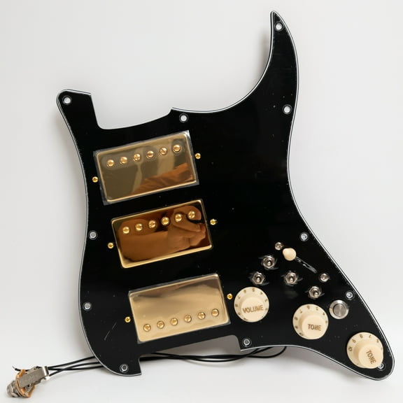 HHH Guitar Prewired Loaded Pickguard, With Alnico 5 Humbuckers Pickups, Coil Splitting, For Fender Strat Guitar