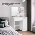 thumbnail image 4 of VASAGLE Coiffeuse avec Miroir, Table de Maquillage avec 1 Tiroir, 2 Étagères, Armoire de Rangement, Table de Toilette, Moderne, Blanc, Adulte, 4 of 7