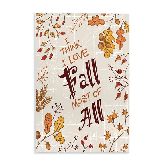Stupell Industries Farmhouse Love Fall Leaf Border Wall Plaque Art, 10 x 15, by Diane Labombarbe