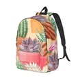thumbnail image 2 of Balery Succulent And Cactus Vintage Canvas Backpack for Men and Women - Large Capacity, Durable Travel Laptop Bag for School, Work, Hiking, and Outdoor Activities, 2 of 7