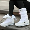thumbnail image 5 of Xiaoxatg Women Winter Lined On Boots with Thick Solid Sole Protective Warm Comfortable Footwear for Cold Weather Outdoor Activities 8 White, 5 of 7