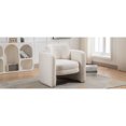 thumbnail image 2 of Mid-Century Modern Barrel Accent Chair - Versatile Armchair for Living Room, Bedroom, Guest Room, Office, Ivory, 2 of 29