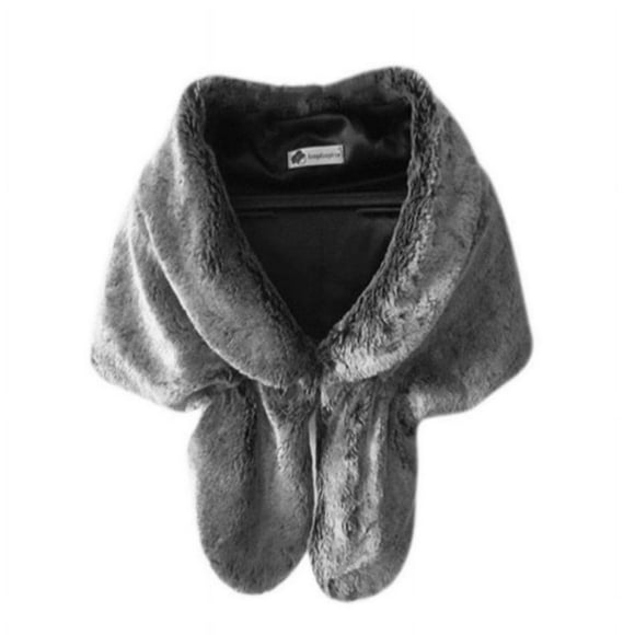 Women Warm Soft Faux Rabbit Fur Shawl Stole Wrap Shrug Scarf