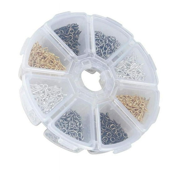 800 Pieces Small Screw Eye Pins Pegs Jewelry Findings - 5x8mm