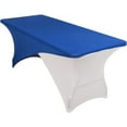thumbnail image 3 of Efavormart Royal Blue White Cross Over Stretch Spandex Table Cover 6ft Rectangular Fitted Tablecloth for 72"x30" Tables, 3 of 9