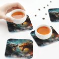 thumbnail image 7 of Pofeuu White And Red Sketch Dragon Print Leather Coasters Set of 6, Round Cups Mugs Mat Pad for Home Kitchen Heat Resistant Drink Coasters,Square, 7 of 7