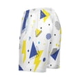 thumbnail image 5 of Men's Pajama Bottoms Athletic Shorts For Men Casual Cotton Yellow and Blue Triangles Dots, 5 of 7