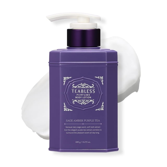 TEABLESS Sage Amber Purple Tea Loción corporal perfumada Loción corporal hidratante diaria para pieles secas y sensibles No grasa Envejecimiento lento Aroma floral amaderado Cuidado de la piel coreano