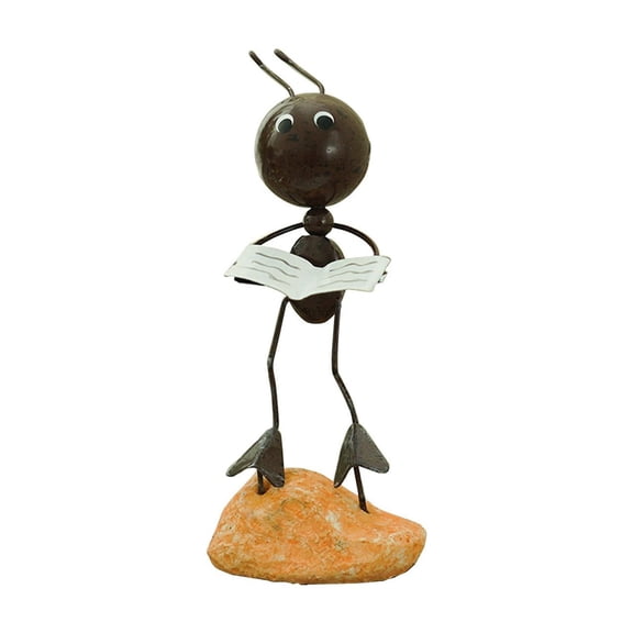 Leodye 1PCS Handcrafted Resin & Iron Ant Figurine Unique Creative Home Decor Living Room Bedroom Study Gift Ornament -5.11x 2.36 x 1.57 in