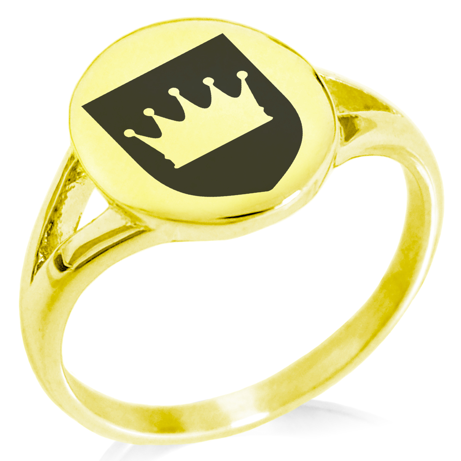アクセサリー LION HEART/crown circle PD Stainless Steel Crown Royal Coat of Arms Shield Minimalist
