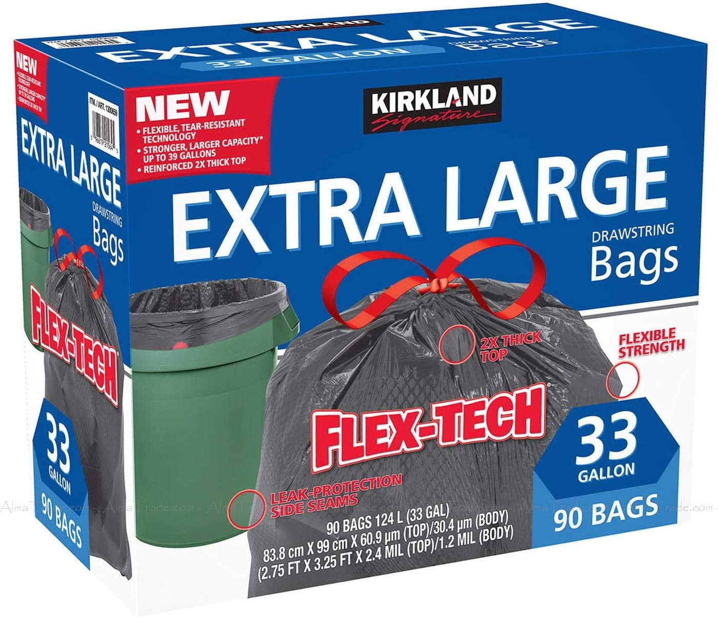 Kirkland Signature Flex-Tech 13-Gallon Kitchen Trash Bag 200-count 