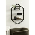 thumbnail image 2 of Kate and Laurel Leanna Glam Scalloped Three-Tiered Wall Shelf, 20 x 6 x 32, Black, Decorative Floating Shelf Storage and Wall Organizer for Bathroom Over Toilet Storage or Display, 2 of 8