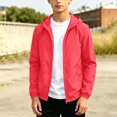 thumbnail image 3 of OGLCCG Kids Rain Jackets With Hood Lightweight Full Zipper Waterproof Raincoat For Boys Girls Casual Fall Winter Windbreaker Jacket 12-20 Years, 3 of 7