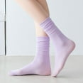 thumbnail image 3 of Eoperou 1 Pair Ice Socks Ultra-thin Comfortable Velvet Summer Middle Tube Women Pile Socks Stockings for Daily Life, 3 of 8