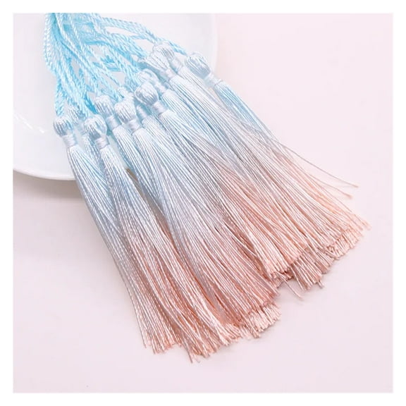 15pcs 13cm Gradient Tassels Hanging Rope Bookmark Polyester Silk Tassel For DIY Crafts Jewelry Making Accessories