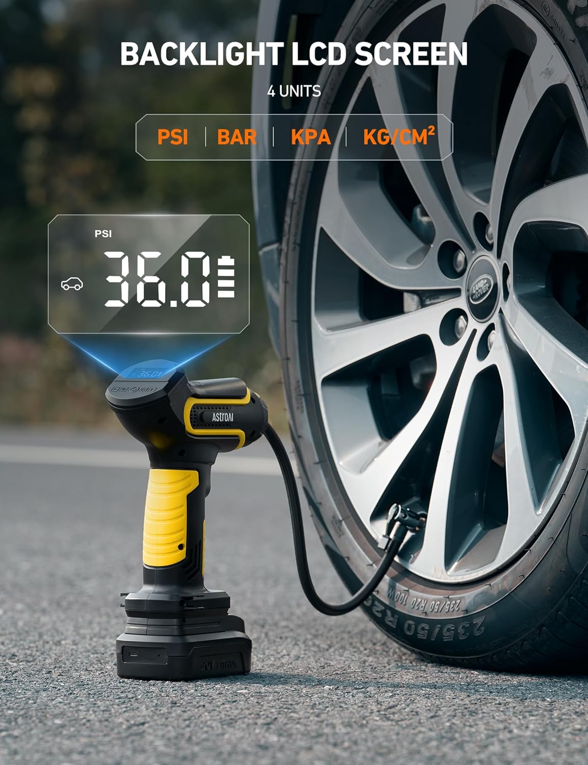 Rechargeable Cordless Car Tire Inflator Air Pump - Portable Digital Compressor
