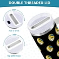 thumbnail image 3 of Yayeee 30oz Stainless Steel Tumbler with Straw and Handle Double-Wall Insulated Travel Water Bottle, Black Volleyball Pattern, 3 of 8