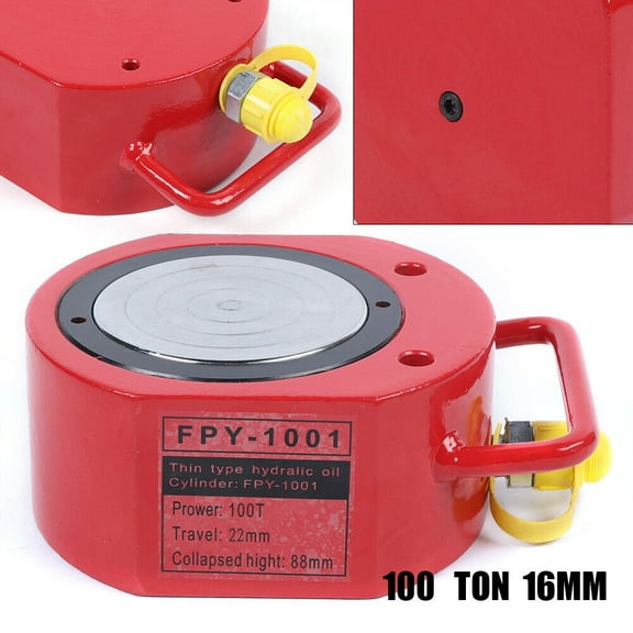 SHZICMY 100 Tons 16mm Stroke Single Acting Hydraulic Cylinder Low Profile Flat Jack Ram