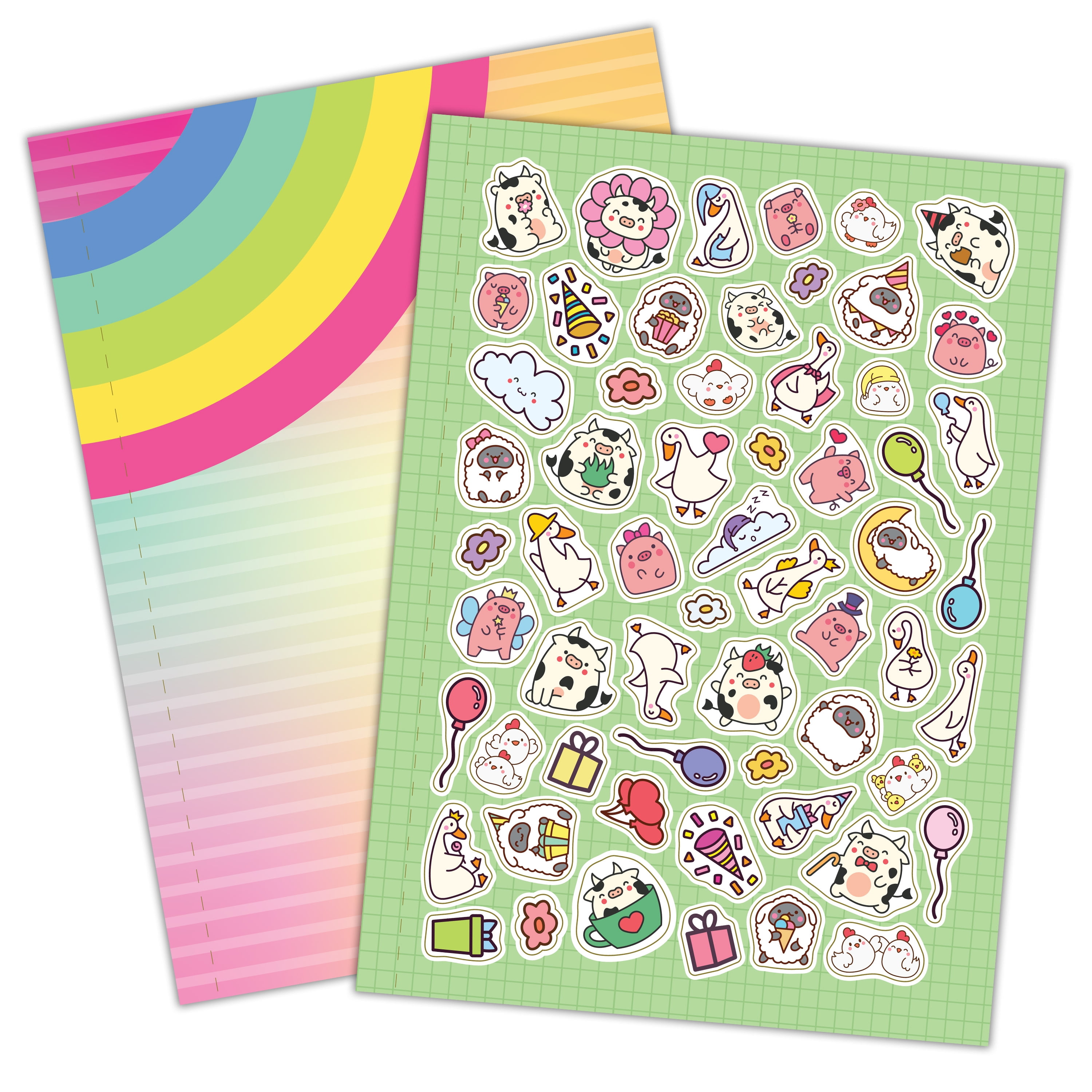 Kawaii Sticker and Stencil 20-page Picture Activity Book, by Bendon, Paperback