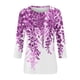 thumbnail image 5 of Camisas de manga 3/4 para mujer Camisetas gráficas con estampado lindo Blusas Casual Tallas grandes Tops básicos Jersey rosa fuerte / s, 5 of 5