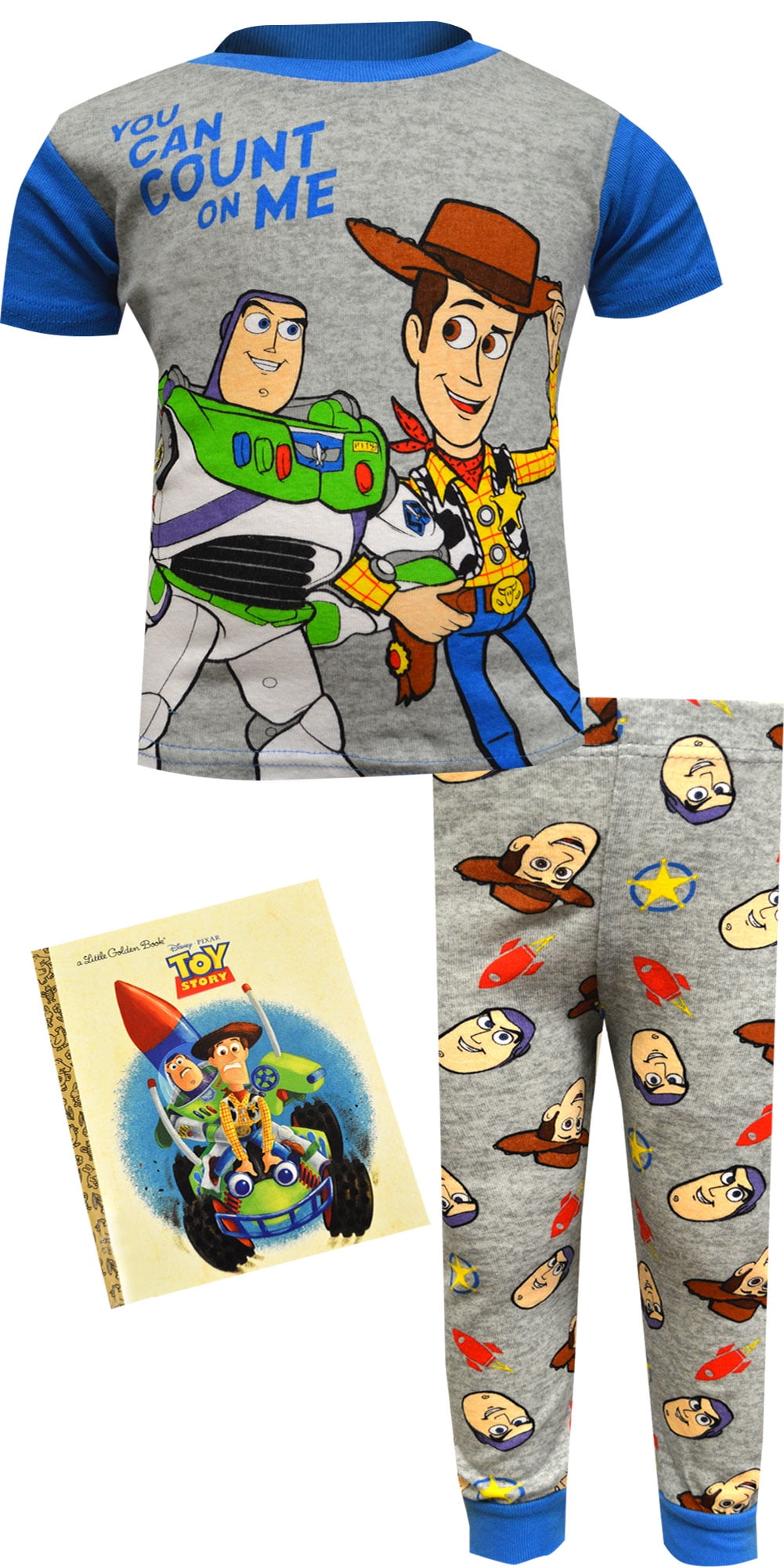 Disney Boys Toy Story Buzz And Woody Cotton Toddler Pajama With