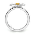 thumbnail image 2 of 925 Sterling Silver Stackable Expressions Polished Citrine Flower Ring Size: 7; for Adults and Teens; for Women and Men, 2 of 5