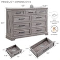thumbnail image 5 of ACCOHOHO Farmhouse 9 Drawers Dresser, Rustic Wood Dresser Chest of Drawers for Bedroom，TV Stand with Large Drawers for Living Room，Grey, 5 of 5