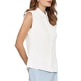 thumbnail image 4 of INSPIRE CHIC Women's Button Down Sleeveless Blouse Collared Solid Classic Business Work Shirt Top S White, 4 of 5
