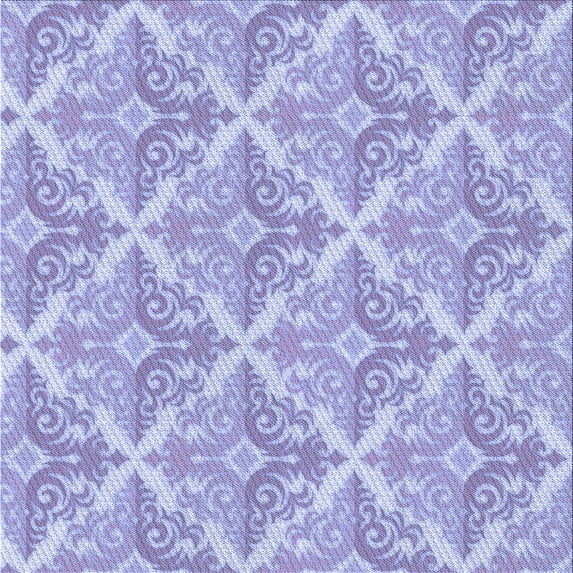 Ahgly Company Machine Washable Indoor Square Transitional Purple Area Rugs, 6' Square