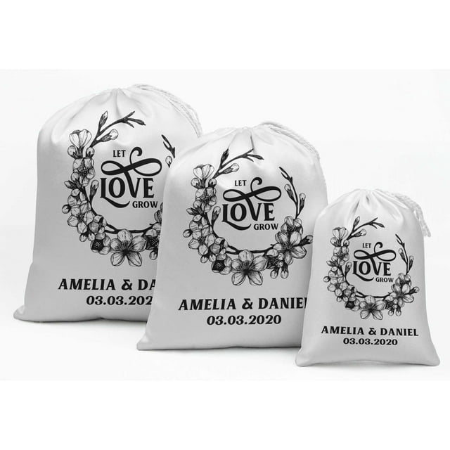 Darling Souvenir Sacs Cadeaux de Mariage Blancs avec Cordon de Serrage 15 Pcs