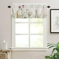 thumbnail image 3 of Kitchen Curtain Valance, Dandelion Flower Leaves Vintage Spring Daisy Watercolor Floral Botanical Short Rod Pocket Window Curtain for Bedroom, Bathroom, 1 Panel, 54" W x 18" L, 3 of 6