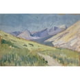 thumbnail image 2 of Ernst Schiess 18x13 Gold Ornate Wood Frame and Double Matted Museum Art Print Titled - Meadows in a Mountainous Valley in Mallorca, 2 of 4